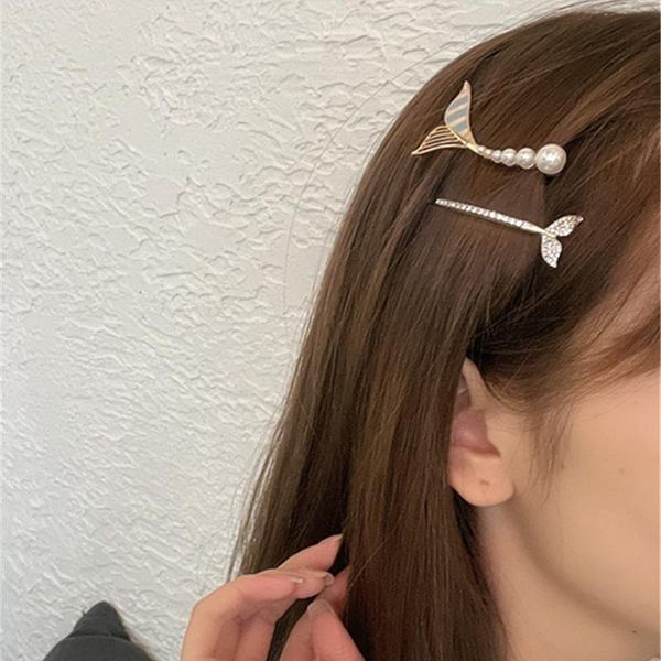 

hair clips & barrettes pearl hairpin girl side clip ins card, Golden;silver
