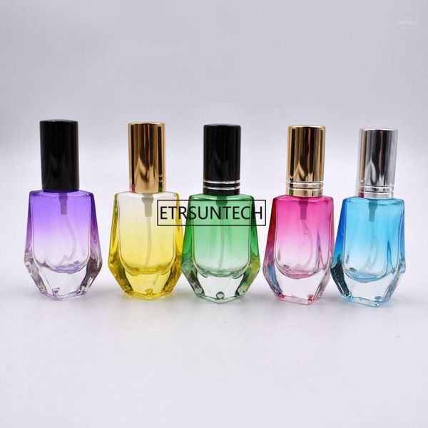

storage bottles & jars 100pcs 10ml colorful glass perfume spray refillable atomizer travel scent packaging bottle f2246