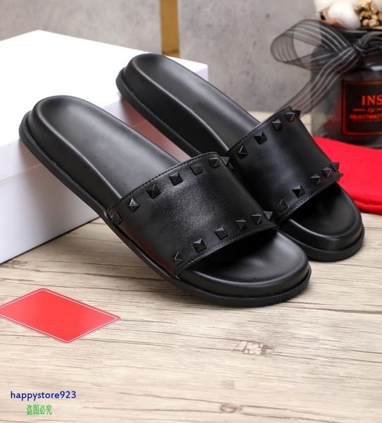 

t130b 2021 latest willow nail design women slippers fashion leather shoes sandals zlh, Black