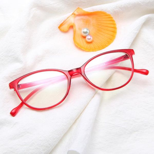 

fashion sunglasses frames 2021 glasses frame hipster cat's eye plain mirror jelly color all-match transparent, Black