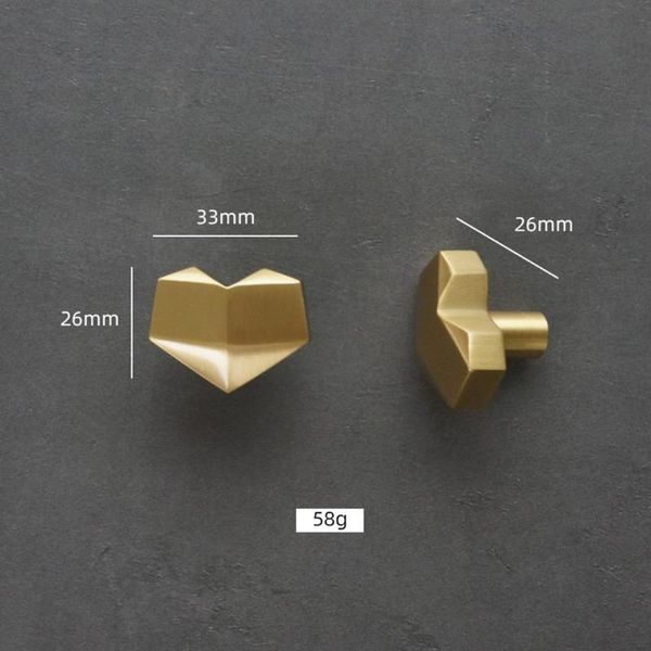 

handles & pulls 1pcs handle + screw 26*33cm gold/ loving heart cabinet knob furniture cupboard closet drawer
