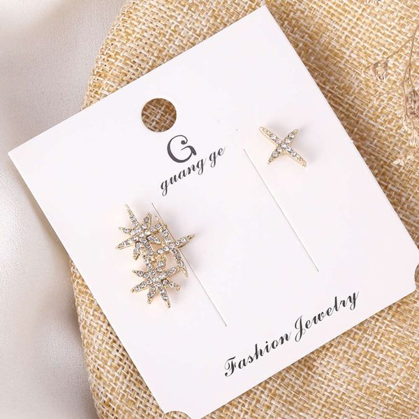 

irregular studded star earrings female simple temperament fashion