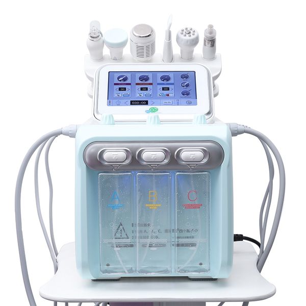 

6 in 1 water oxygen jet microdermabrasion aqua peeling hydra beauty facial deep cleansing machine professional hydro dermabrasion skin peel, Black;white