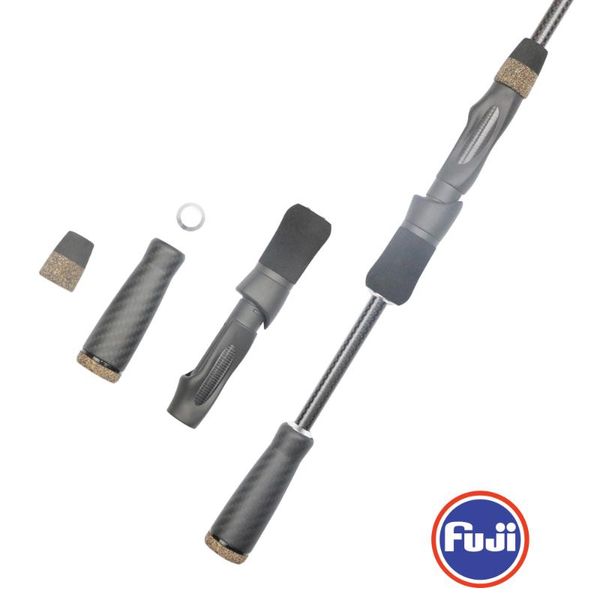 

pro bomesh 1set 56.1g fuji 16# tvs reel seat carbon fiber split grip bugrip spinning handle kit diy fishing rod accessory boat rods