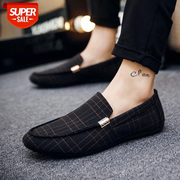 

fashion men's shoes spring style canvas men loafers comfortable casual shoes men flats metal driving zapatillas hombre #632d