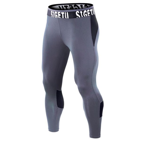 

tights men sports leggings fitness sportswear long trousers running compression pants gym training skinny leggins men's, Black