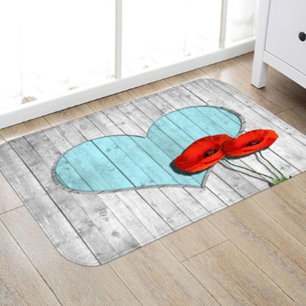 

stitching color wood grain heart plank dining room hallway mat entrance rug bathroom living soft carpet home decoration bath mats