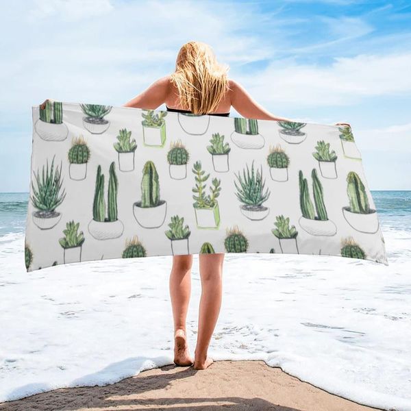 

towel watercolour succulents beach sports quick dry microfiber blanket for adults kids outdoor picnic