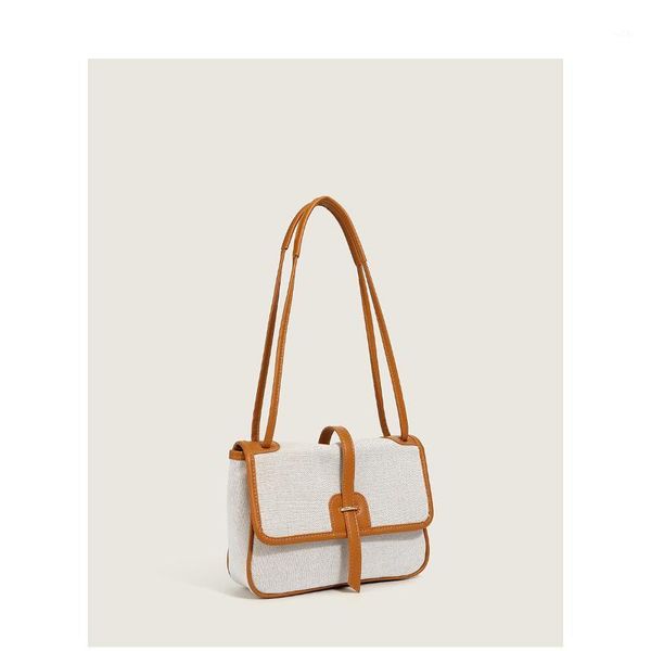 

evening bags 2021 canvas tote bag ladies shopping luxury designer handbag fashion french retro contrast color large capacity messenger1