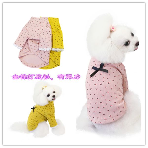 

pet cloth pet autumn winter dog bow tie bottom shirt
