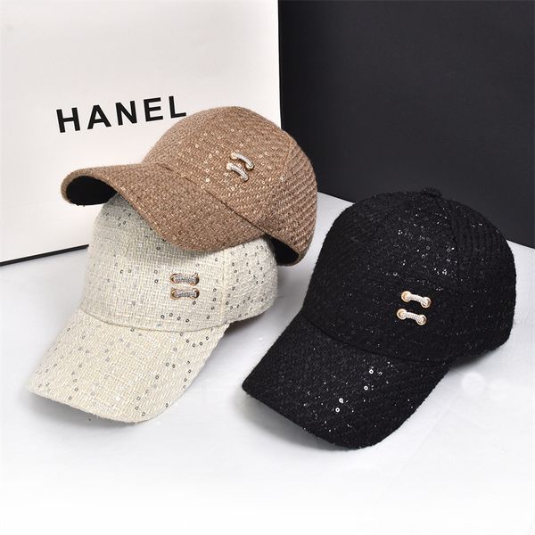 

sequin female summer sun versatile sunscreen baseball fashion korean spring and autumn duck tongue sunshade hat, Blue;gray