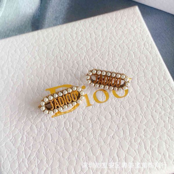 

d home / dijia six letter earrings 2021 full pearl, Golden