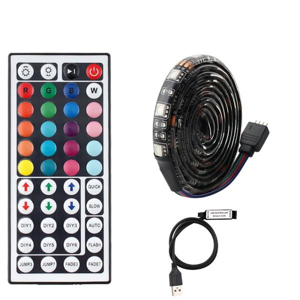 

strips dc 5v usb rgb led strip light waterproof 50cm-5m cuttable with controller remote tv backlight 44 keys