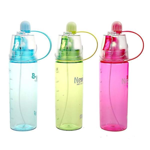 

water bottle 600ml portable spray sports outdoor cooling drinking cups