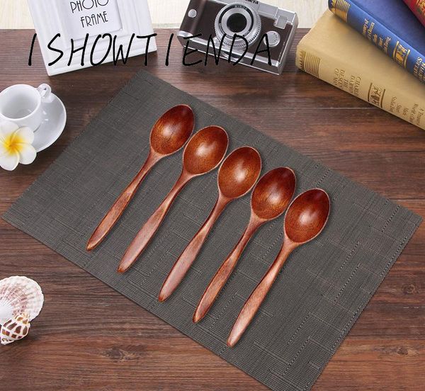 

spoons 5-pc wooden spoon bamboo cooking utensil tool kitchen dining soup tea honey coffee tools