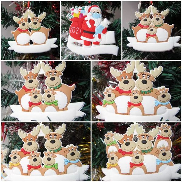 

2021 14 styles santa claus elk snowman family christmas toy tree xmas ornament gift for mom dad kid grandma doorplate pendant 71008a