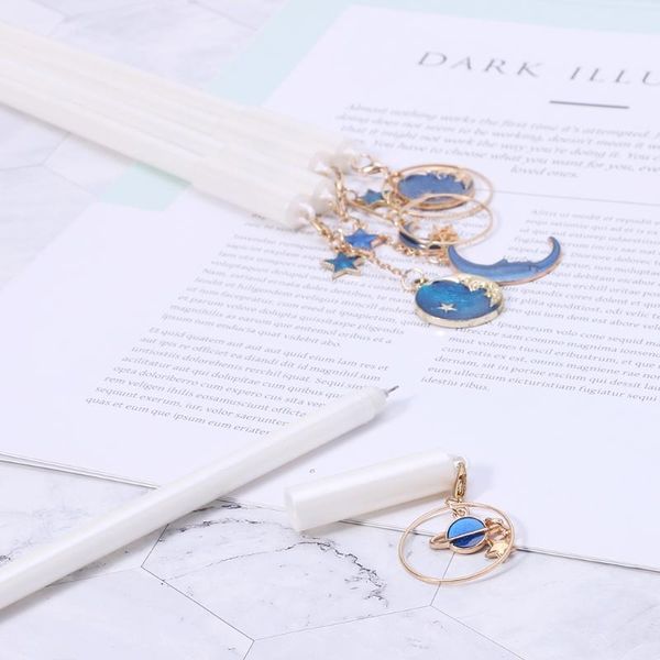 

gel pens blue starry sky star moon pendant pen kawaii school office stationery supply 20cb