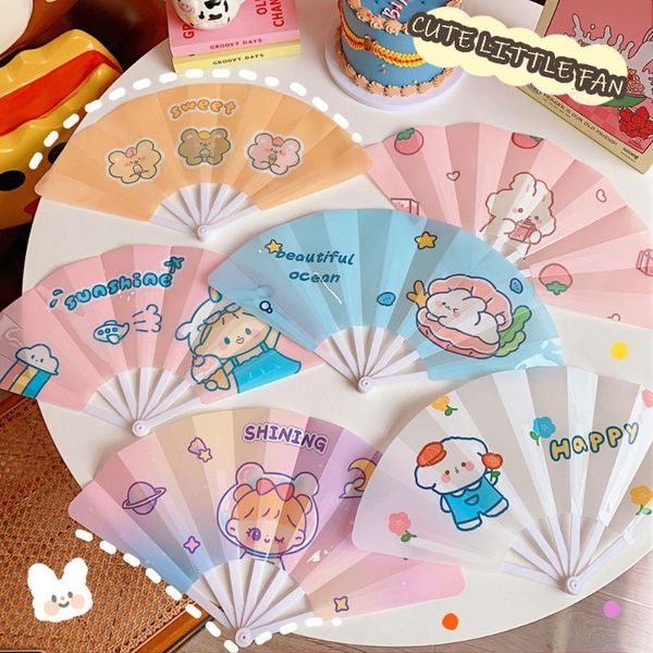 

decorative objects & figurines w&g summer cute cartoon small folding hand fan children student portable female mini plastic chinese