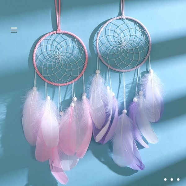 

decorative objects & figurines dream catcher handmade feathers ornament wall car hanging decor dreamcatcher for girls kids nursery bedroom d