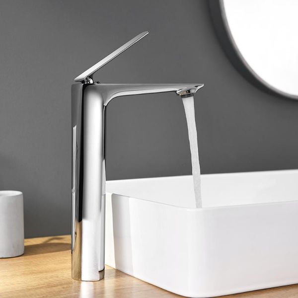

bathroom sink faucets skowll stainless steel basin faucet washbasin deck mounted tall mixer taps single hole chrome tap sk-17002