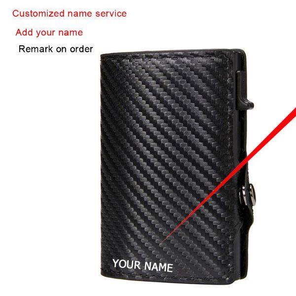 

card holders 2021 carbon fiber holder wallet rfid black men magic trifold leather with small money bag male purses, Brown;gray