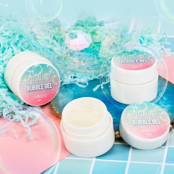 

gel nail polish bubble transparent blooming painting lacquer varnish base for design manicure art1, Red;pink