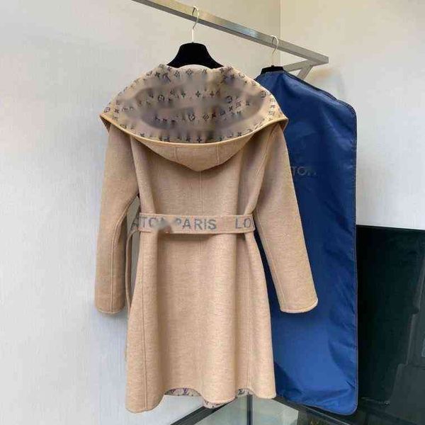 

designer2021 new autumn and winter woolen versatile, slim waist, hairy collar, foreign style coat women's fashion trendbalencaiga, Black