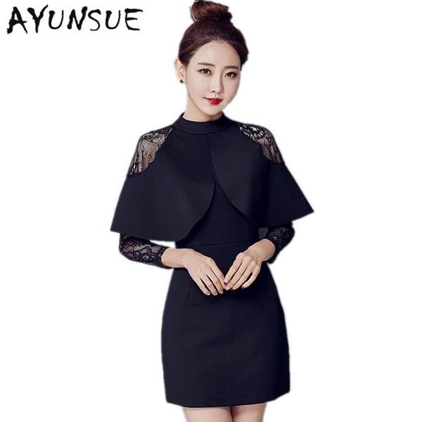 

casual dresses 2021 fashion black dress for women mini lace clothes slim fake designer ladies vestidos fyy296, Black;gray