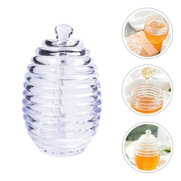 

spoons 1 set of storage can honey container transparent jam jar