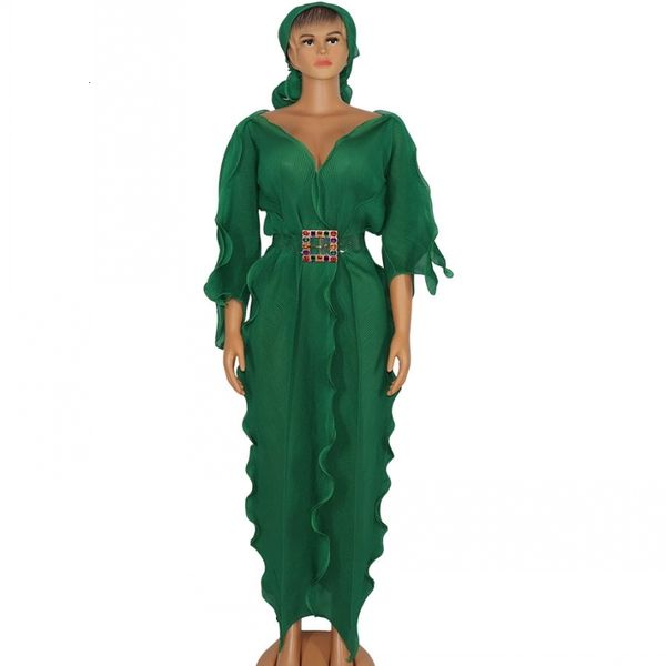 

dresses new autumn summer elegent style v-neck plus size long dress african maxi for women and headscarf, Black;gray
