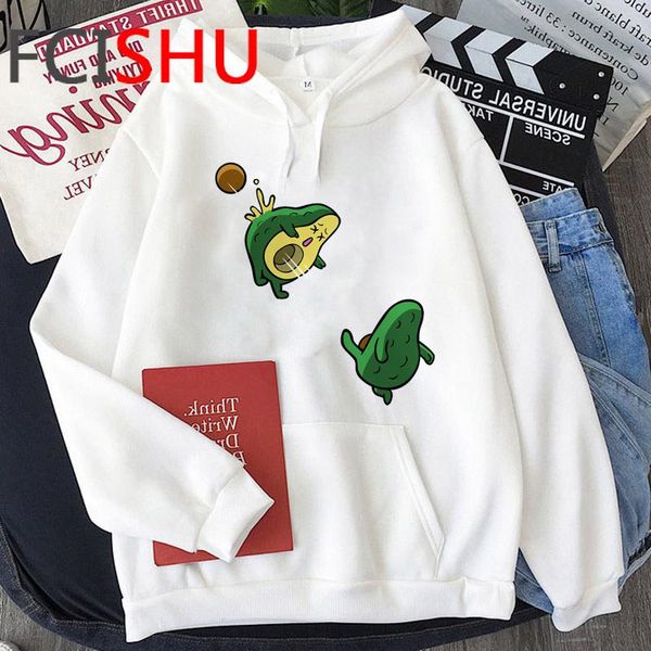 

women's hoodies & sweatshirts funny cartoon avocado harajuku cute anime women ullzang kawaii oversized sweatshirt woman casual graphic, Black