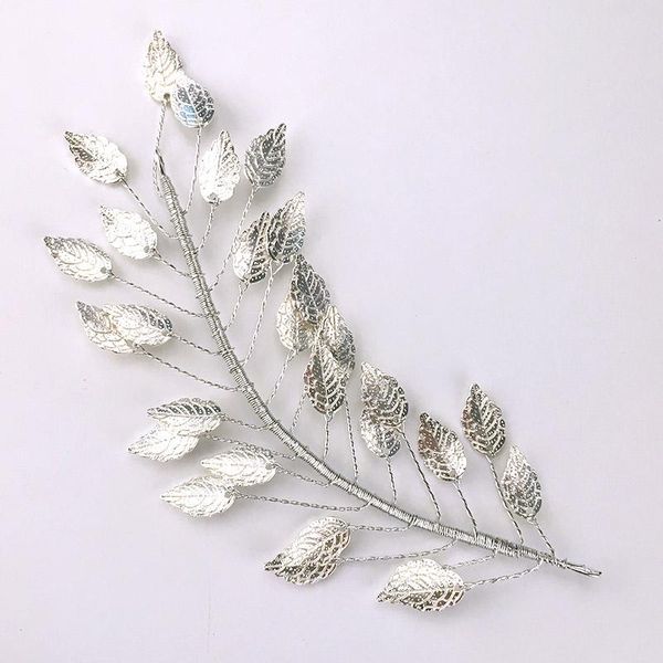 

hair clips & barrettes simple metal leaf headbands hairbands for women bride wedding jewelry accessories gold/silver color headpieces forsev, Golden;silver