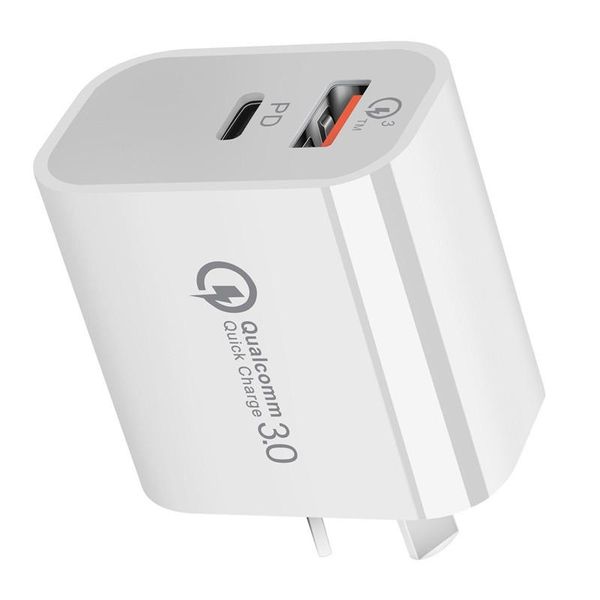 

oem 18w 20w quick charger qc 3.0 type c usb pd wall charge eu us plugs fast charging adapter usb-c home power adapters without package