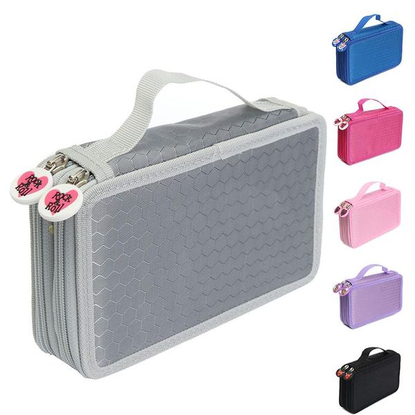 

high capacity holder stationary pencil case pen box storage bag , 2 layers black bags