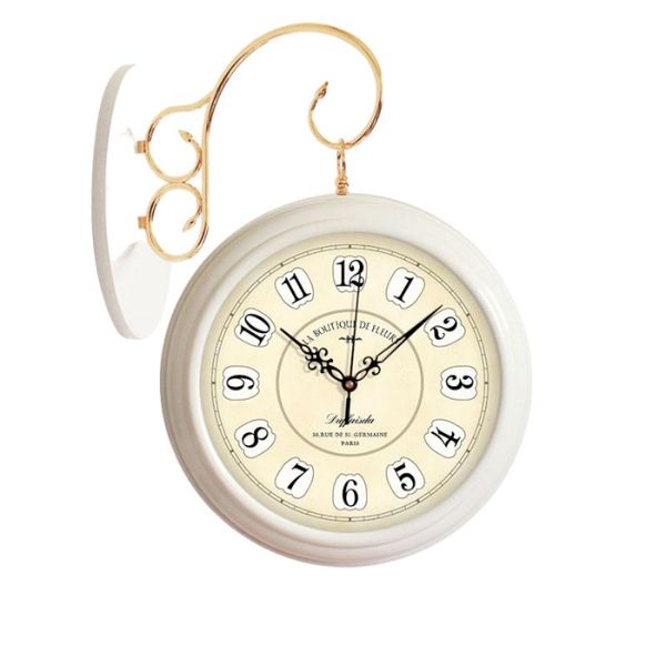 

wall clocks double sided clock white luxury nordic design creative watch vintage large quartz zegar scienny home decoration eb50wc