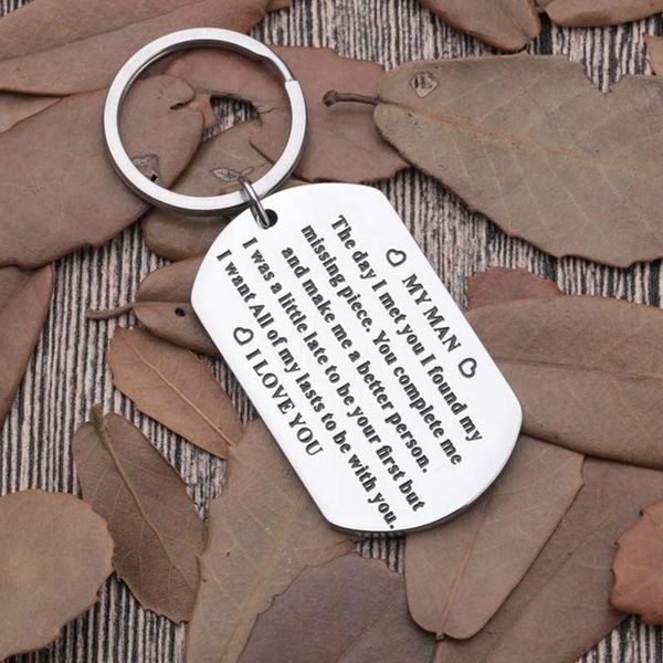 

keychains valentine's day anniversary gifts for him men husband to my man keychain i love you birthday hubby boyfriend, Silver