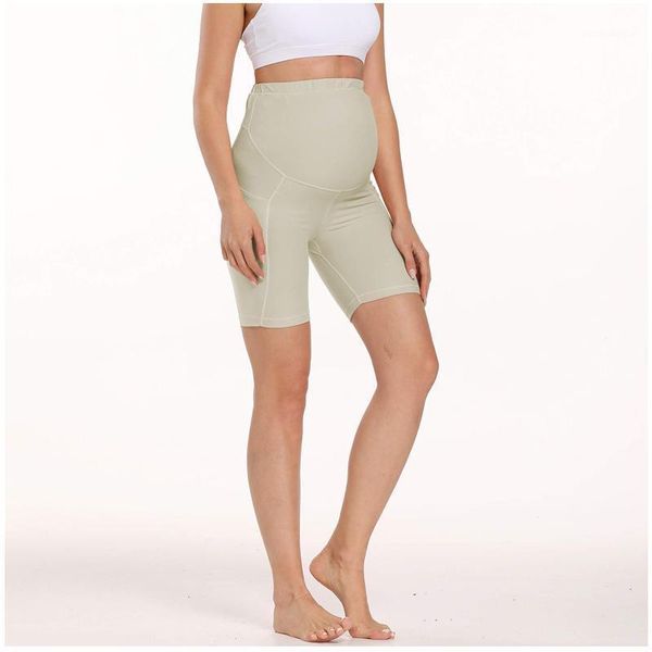 

summer stretchy leggings women mini yoga fitness sports high waist slim fashion pregnant maternity pants clothes bottoms1, White