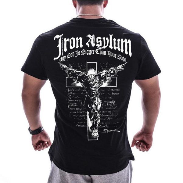 

men's t-shirts men fitness short sleeve t shirt running compression sport bodybuilding t-shirt cotton o neck slim tee, White;black