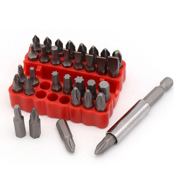

professional hand tool sets 33pcs security bit set with magnetic extension holder tamper proof torq torx hex star screwdriver bits