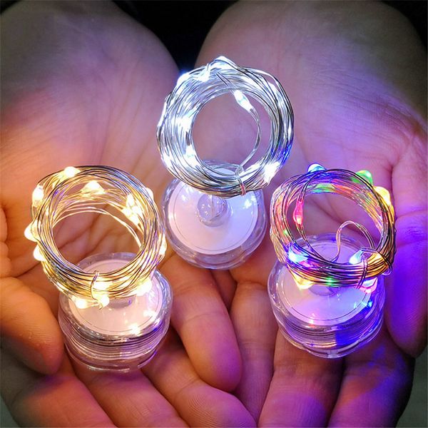 10Pcs 1M/2M LED Subacquea Candela Sommergibile Filo di Rame Stringa di Luce Vaso Bottiglia di Luci Fatate per la Festa Nuziale