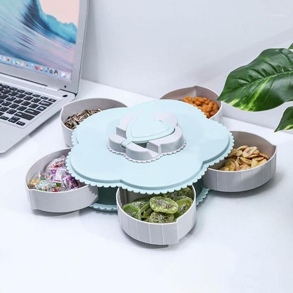 

storage bottles & jars 5 grids plastic multifunctional non-slip case kitchen tray lazy person candy box can store stationery, cosmetics, and