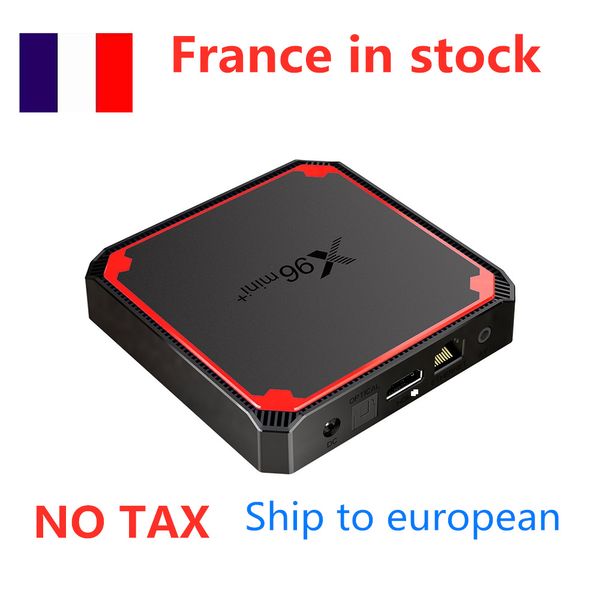 Enviar da França para a Europa Mais recente Android 9.0 TV BOX X96 mini mais Amlogic S905W4 Quad-core 1GB 8GB 2GB 16GB Suporte Dual WIFI