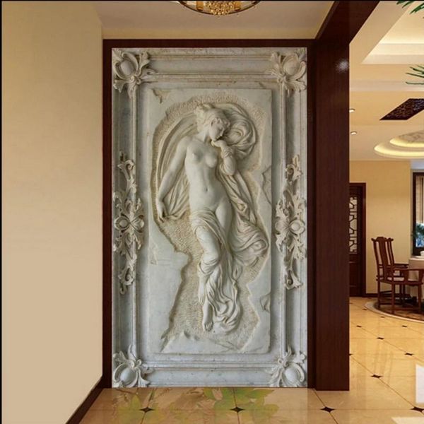 

wallpapers dropship custom 3d stereo mural beautiful embossed wallpaper hallway aisle background wall decoration paper