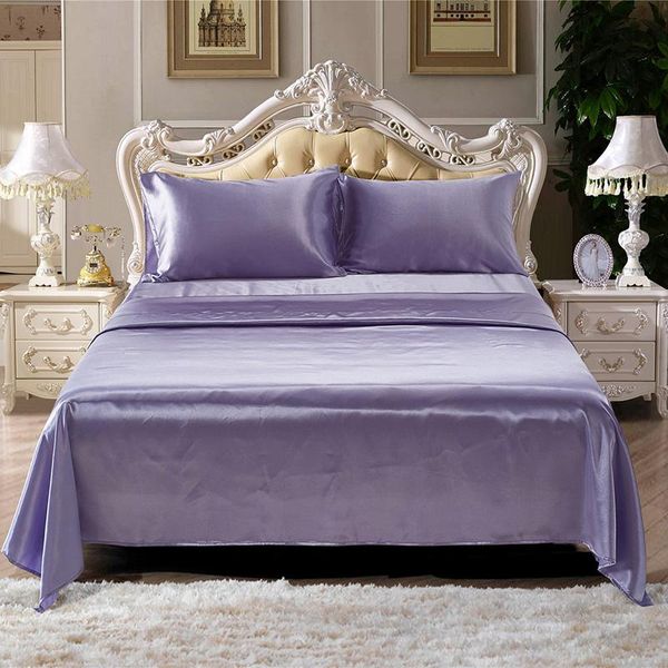 

bedding sets satin set bed sheet mattress bedspread cover linen sheets solid duvet bedroom comforter  king size