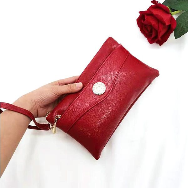 

wallets large-capacity ladies wallet multi-function coin purse soft leather mobile phone bag fashion bank card holder, Red;black