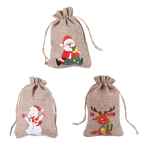 

christmas decorations santa claus gift bag decoration gunny socks sack small object candy storage bags 2021