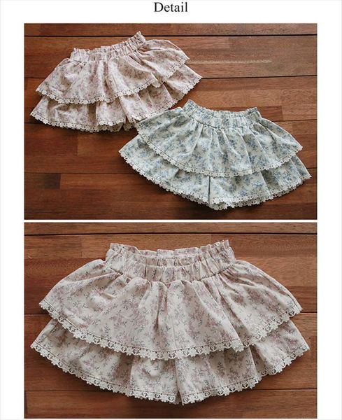 

summer baby girls skirtpants womens skirt flower layers girl comfortable fashion sweet lace childrens skirtpant 2 10y, Blue