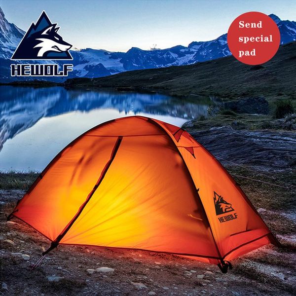 

tents and shelters single outdoor camping tent 20d nylon double-layer waterproof belt pad hiking travel