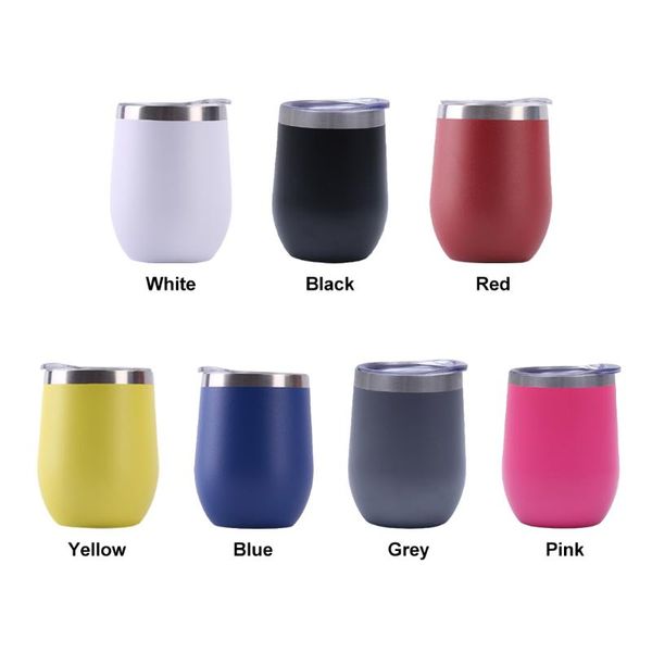 

12oz drinkware mug gift coffee cup with lid portable travel wine tumbler cocktails home office stainless steel vacuum insulated water bottle