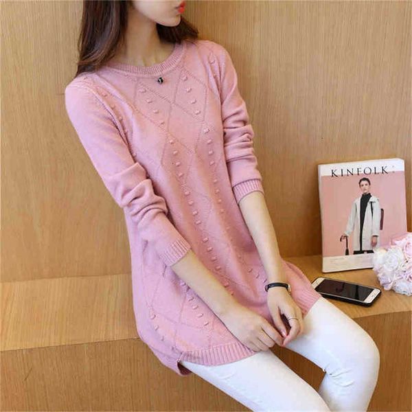 

women's sweaters spring autumn harajuku knitted sweater pullover women fashion plus size mid-length o-neck long sleeve ul1j, White;black